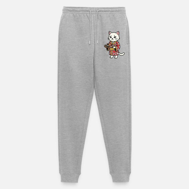 Sushi-Katze - Männer Premium Bio Jogginghose - Grau meliert