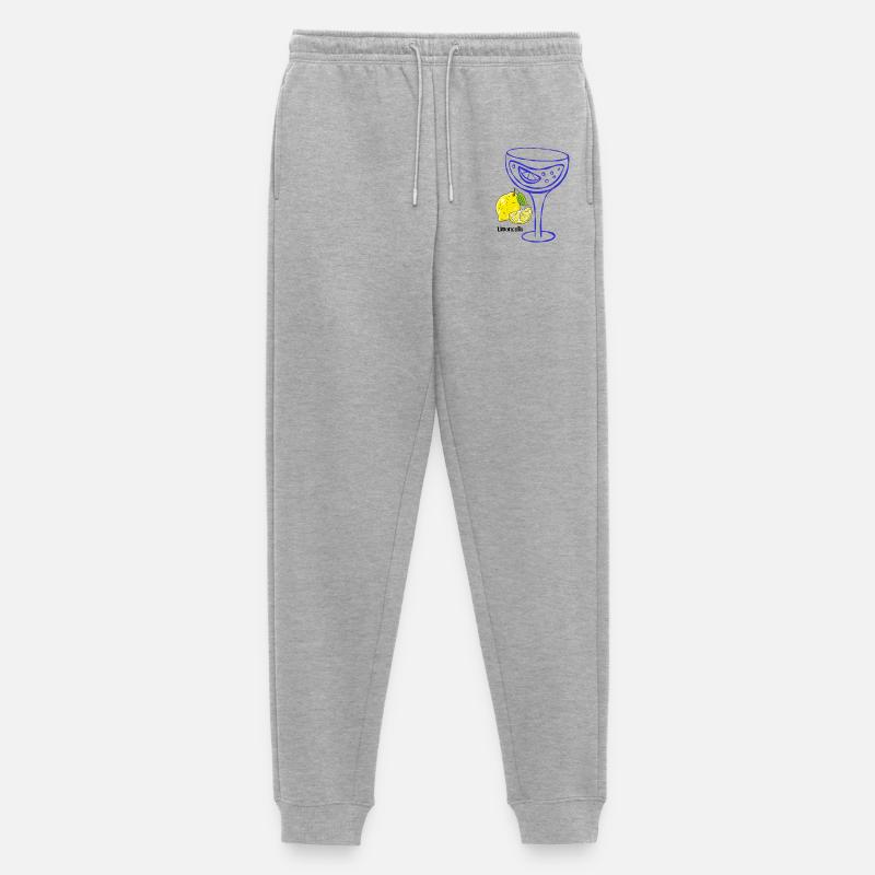 Zitronen-Cocktail Linienkunst - Limoncello - Männer Premium Bio Jogginghose - Grau meliert