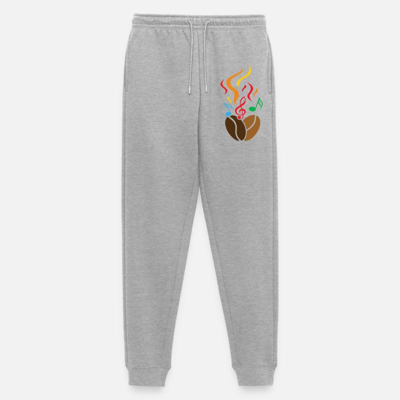 Kaffeebohnen mit Noten - Männer Premium Bio Jogginghose - Grau meliert