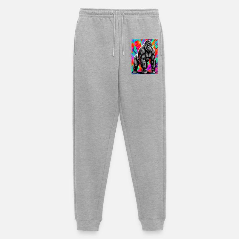 Gorilla - Männer Premium Bio Jogginghose - Grau meliert