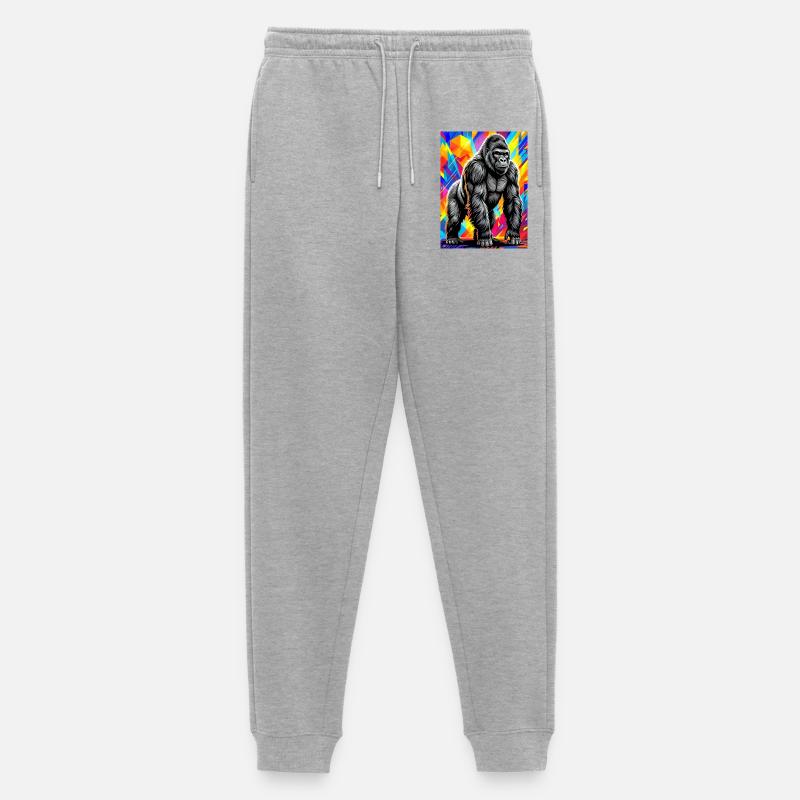 Gorilla - Männer Premium Bio Jogginghose - Grau meliert