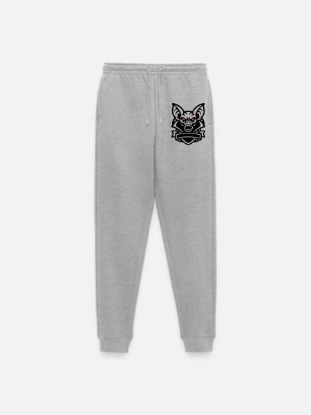 Fledermaus Maskottchen Logo - Männer Premium Bio Jogginghose - Grau meliert