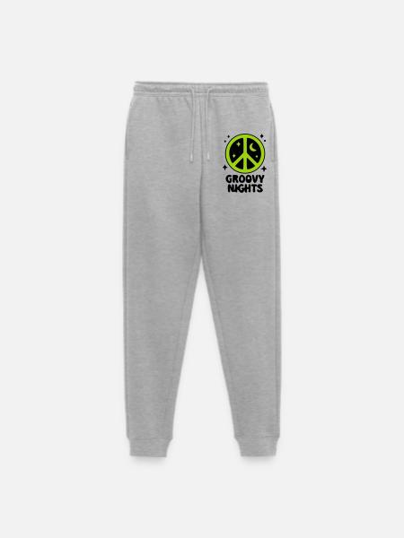 Groovy Peace Zeichen Logo - Männer Premium Bio Jogginghose - Grau meliert