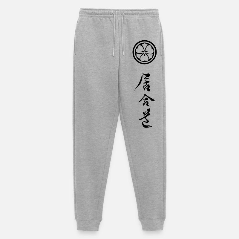 iaido_mit_symbol_01 - Männer Premium Bio Jogginghose - Grau meliert
