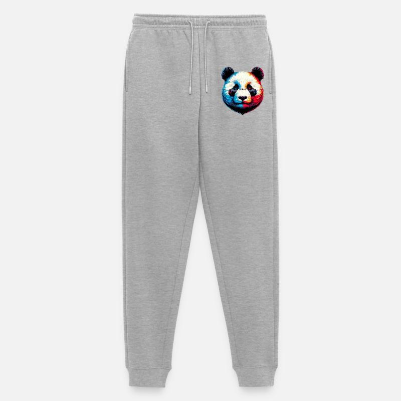 Panda - Männer Premium Bio Jogginghose - Grau meliert