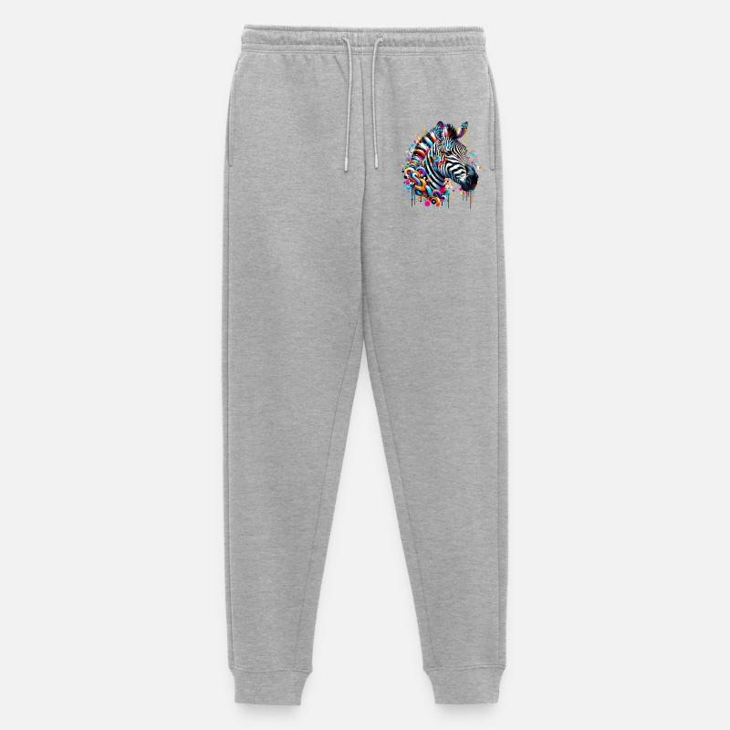 Zebra - Männer Premium Bio Jogginghose - Grau meliert