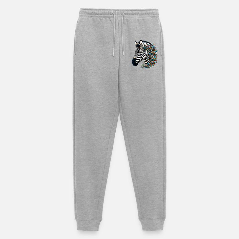 Zebra - Männer Premium Bio Jogginghose - Grau meliert