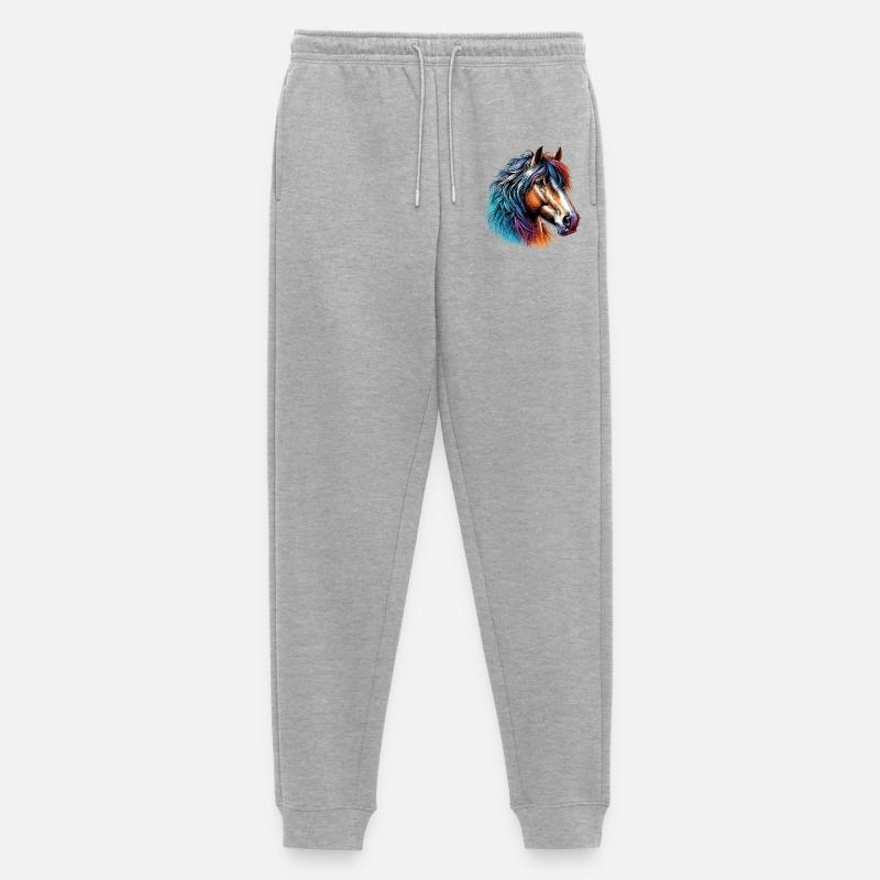 Pferd - Männer Premium Bio Jogginghose - Grau meliert