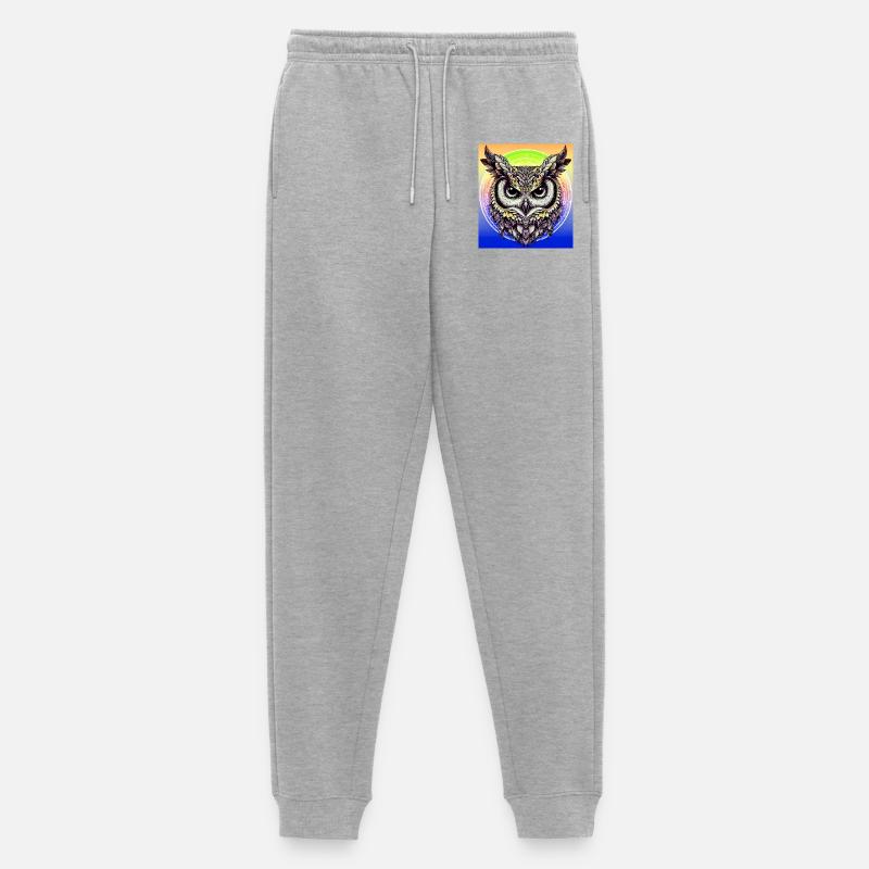 Eule - Männer Premium Bio Jogginghose - Grau meliert