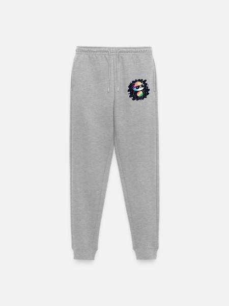 Panda Rainbow Galaxy Cool Glasses - Men's Premium Organic Joggers - heather grey