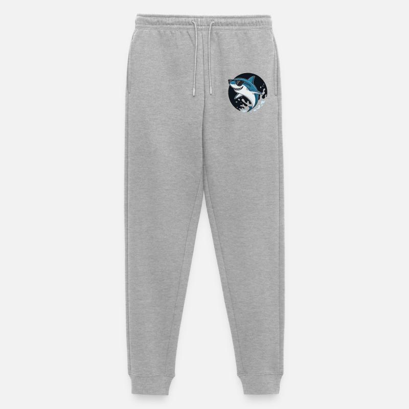 Surferhai mit dunkler Brille - Männer Premium Bio Jogginghose - Grau meliert