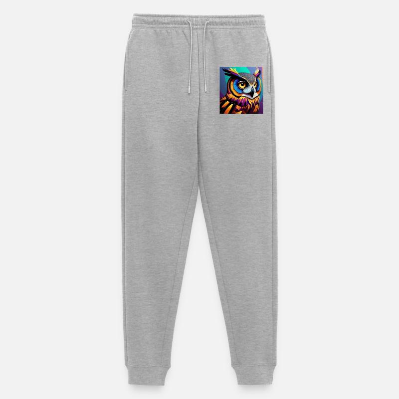 Eule - Männer Premium Bio Jogginghose - Grau meliert