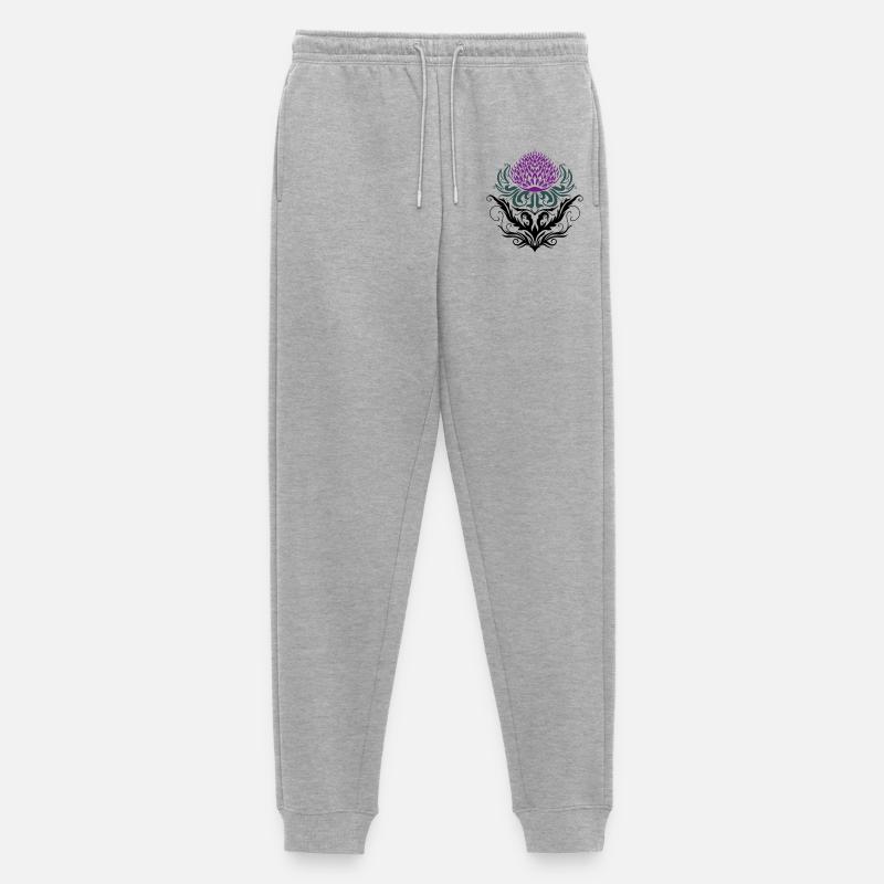 Distel lila Thistle - Männer Premium Bio Jogginghose - Grau meliert