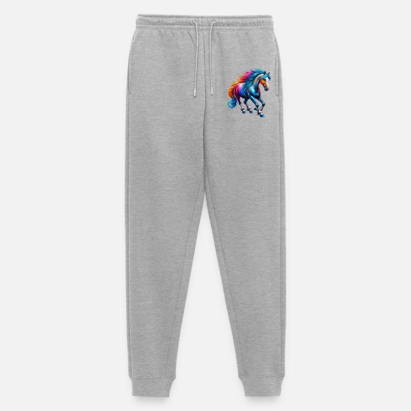 Pferd - Männer Premium Bio Jogginghose - Grau meliert