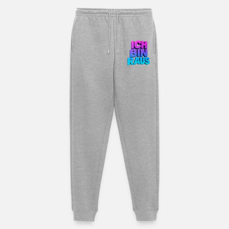 Ich Bin Raus 3D Gradient - Männer Premium Bio Jogginghose - Grau meliert