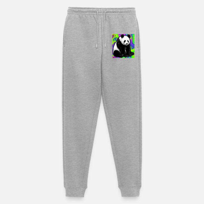 Panda - Männer Premium Bio Jogginghose - Grau meliert