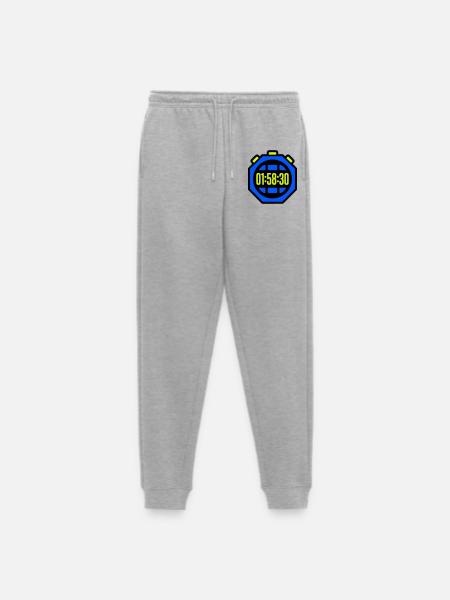 Stopwatch Best Time Half Marathon - Men's Premium Organic Joggers - heather grey
