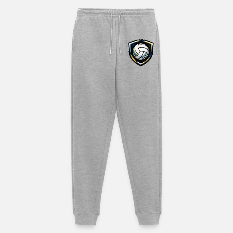Volleyball Schild Emblem - Männer Premium Bio Jogginghose - Grau meliert