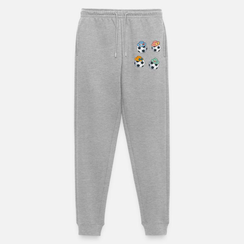 Fußbälle mit Hut - Männer Premium Bio Jogginghose - Grau meliert