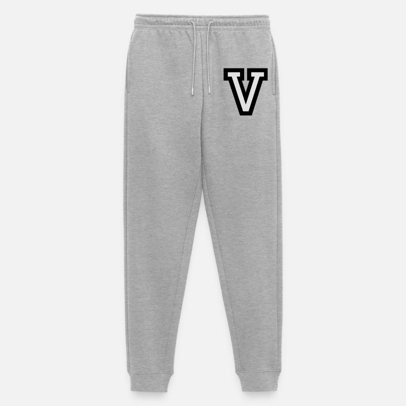 Buchstabe V - Männer Premium Bio Jogginghose - Grau meliert