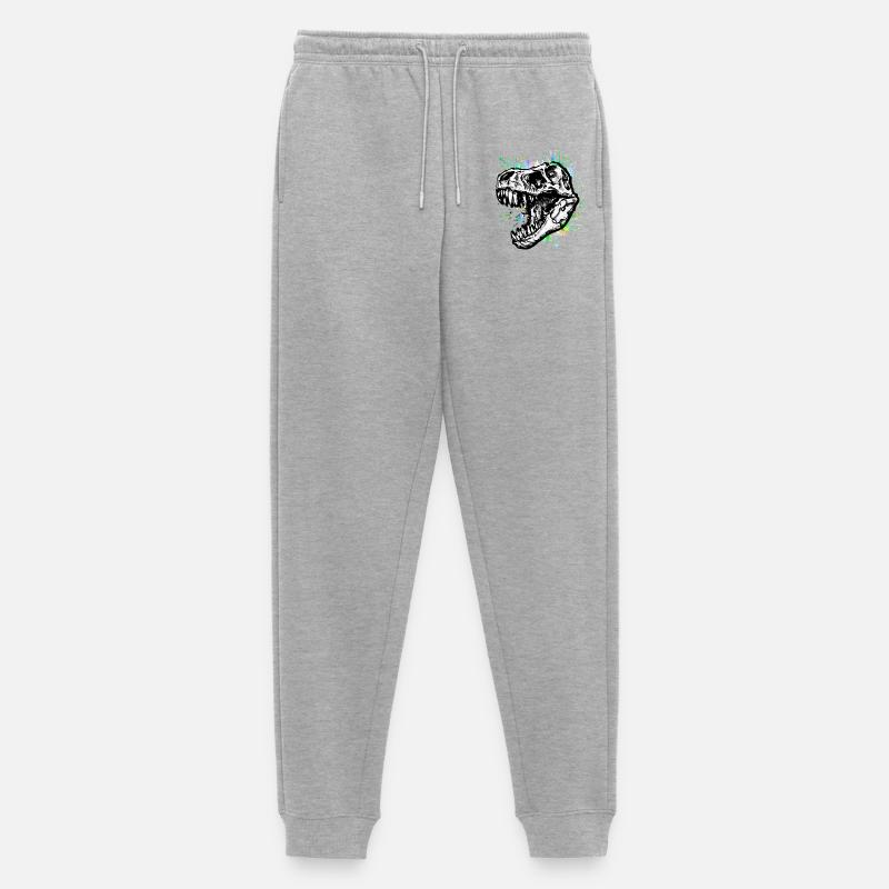 Dinosaurier / T-Rex / Trex / Geschenkidee - Männer Premium Bio Jogginghose - Grau meliert