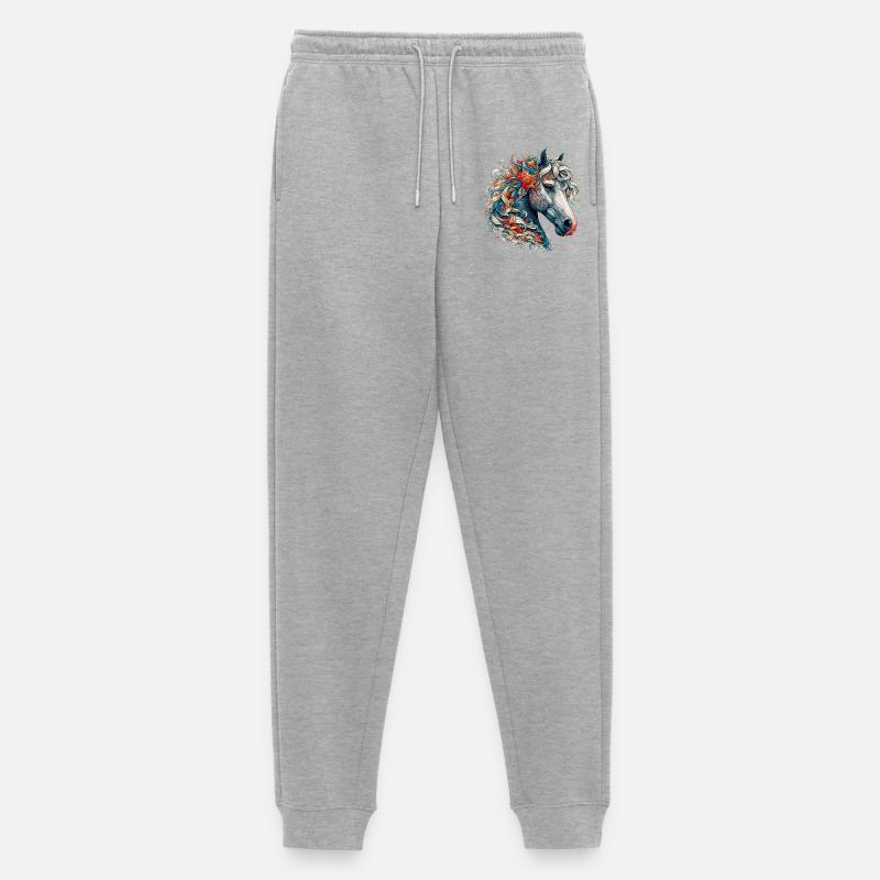 Pferd - Männer Premium Bio Jogginghose - Grau meliert