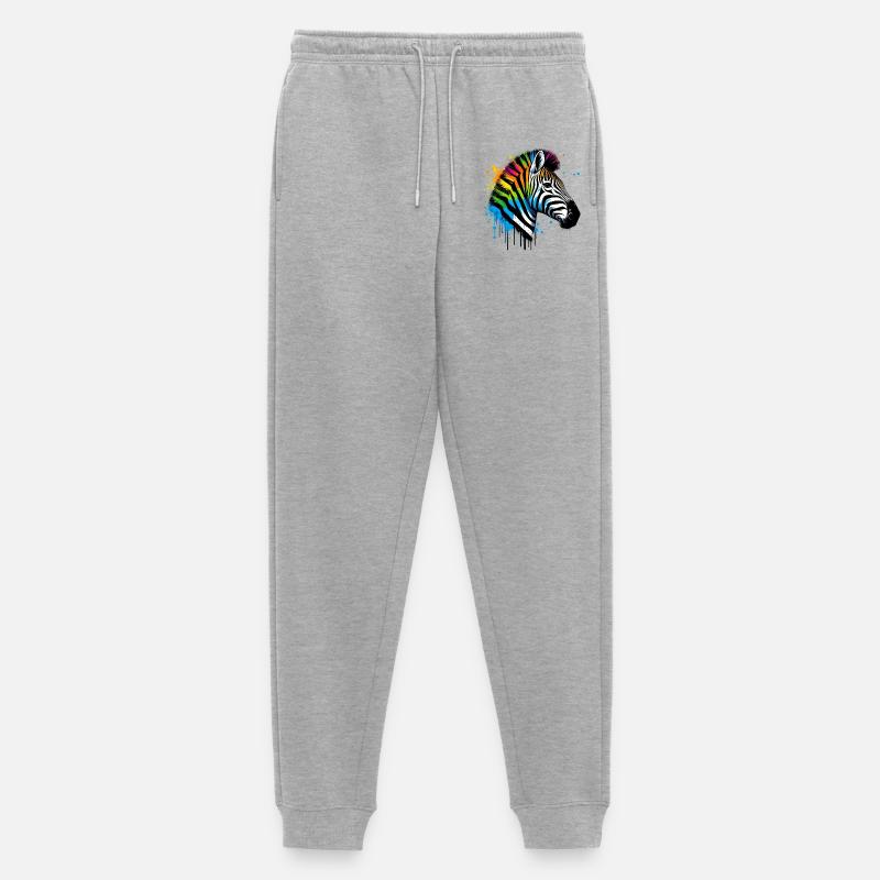 Zebra - Männer Premium Bio Jogginghose - Grau meliert
