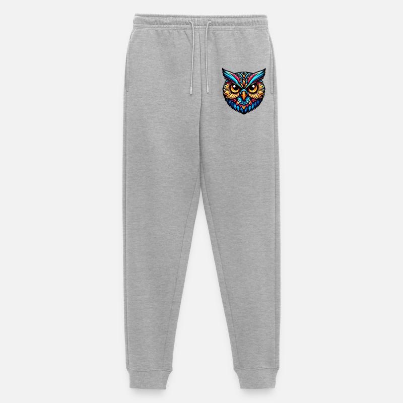 Eule - Männer Premium Bio Jogginghose - Grau meliert
