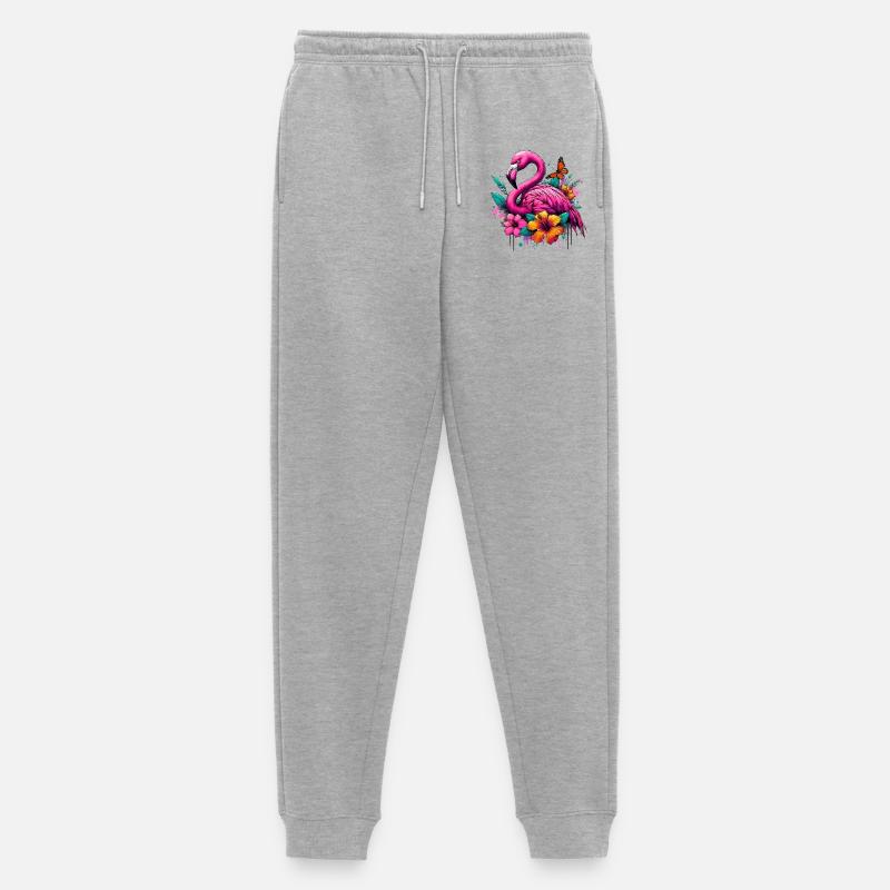 Flamingo - Männer Premium Bio Jogginghose - Grau meliert