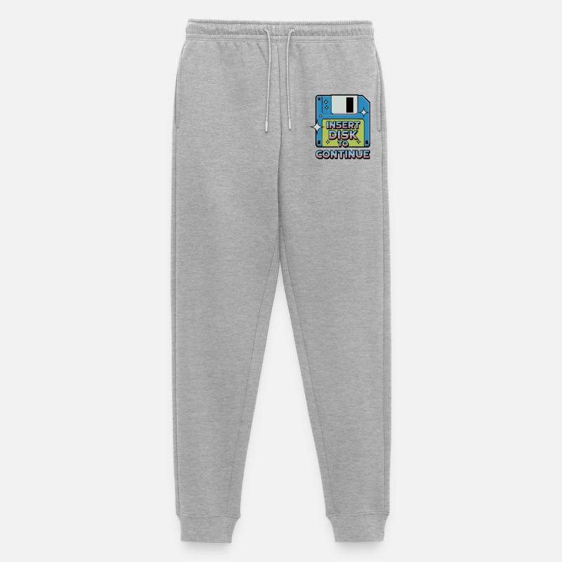 Y2K Retro – Insert Disk to Continue - Männer Premium Bio Jogginghose - Grau meliert