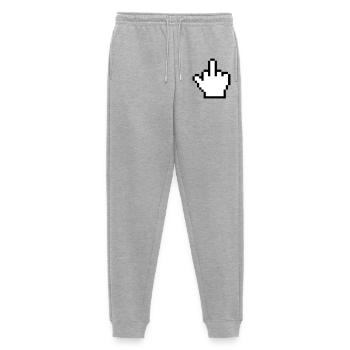Maushand Mittelfinger Mauszeiger - Männer Premium Bio Jogginghose - Grau meliert - Vorne - Thijin (182cm)