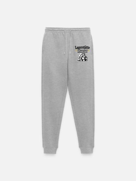 Lagerstätte Brennstäbe lustiger Holz Spruch - Männer Premium Bio Jogginghose - Grau meliert