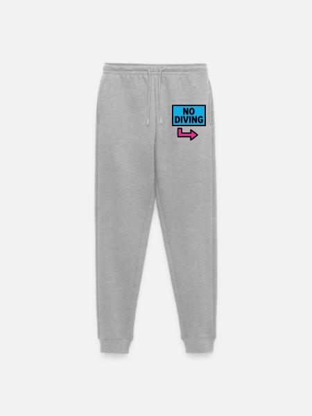 No Diving Schild Pool Retro - Männer Premium Bio Jogginghose - Grau meliert