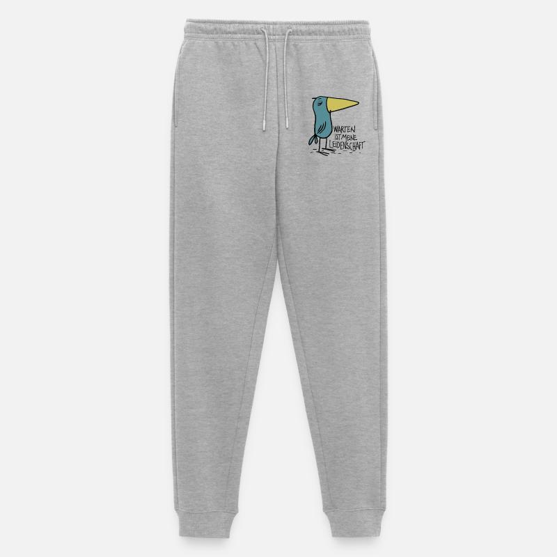 warten - Männer Premium Bio Jogginghose - Grau meliert
