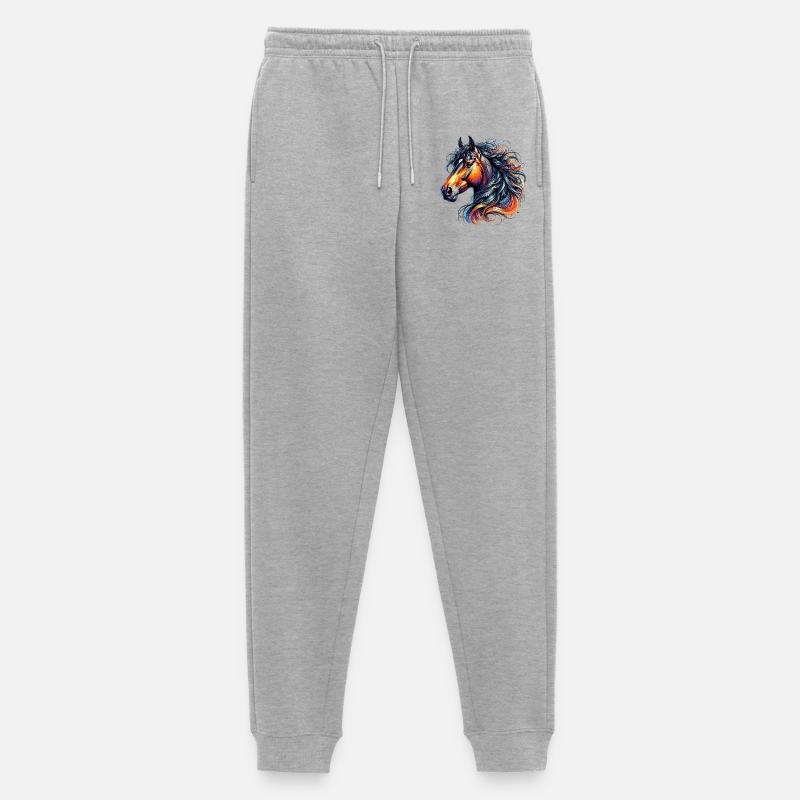 Pferd - Männer Premium Bio Jogginghose - Grau meliert