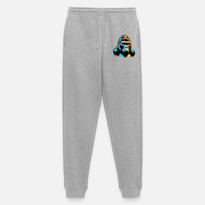 Gorilla - Männer Premium Bio Jogginghose - Grau meliert