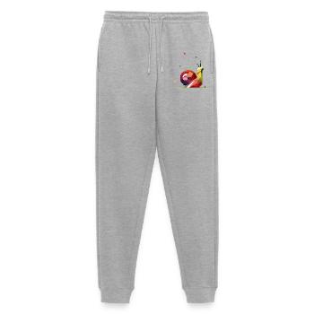 colorful snail in geometric design - Men's Premium Organic Joggers - heather grey - Front - Thijin (182cm)