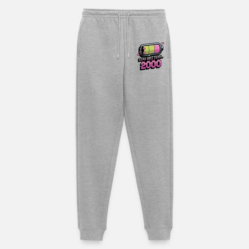 Y2K Retro – Low Battery Since 2000 - Männer Premium Bio Jogginghose - Grau meliert