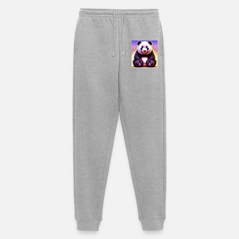 Panda - Männer Premium Bio Jogginghose - Grau meliert