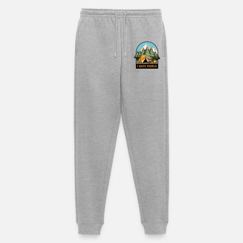 Ich hasse Menschen - Männer Premium Bio Jogginghose - Grau meliert
