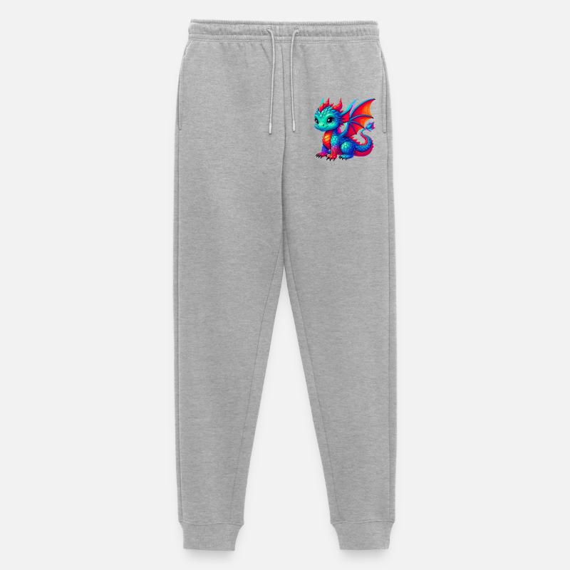 Drache - Männer Premium Bio Jogginghose - Grau meliert