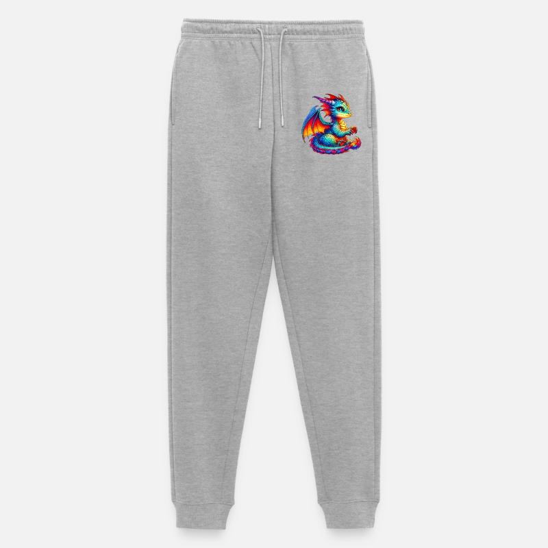 Drache - Männer Premium Bio Jogginghose - Grau meliert