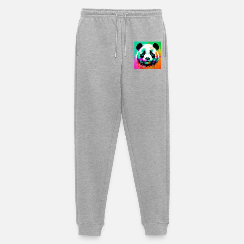 Panda - Männer Premium Bio Jogginghose - Grau meliert
