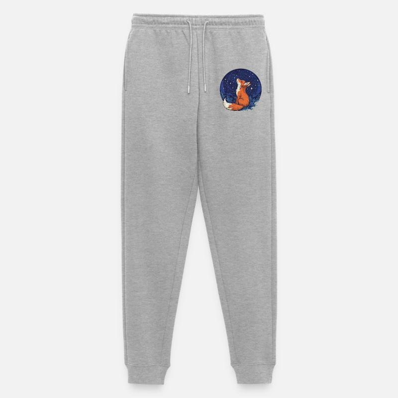 Volpe e Stelle - Pantaloni da jogging ecologici premium da uomo - grigio melange