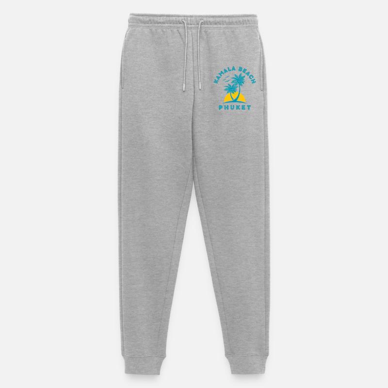 Kamala Beach Phuket Sonnenuntergangspalme - Männer Premium Bio Jogginghose - Grau meliert