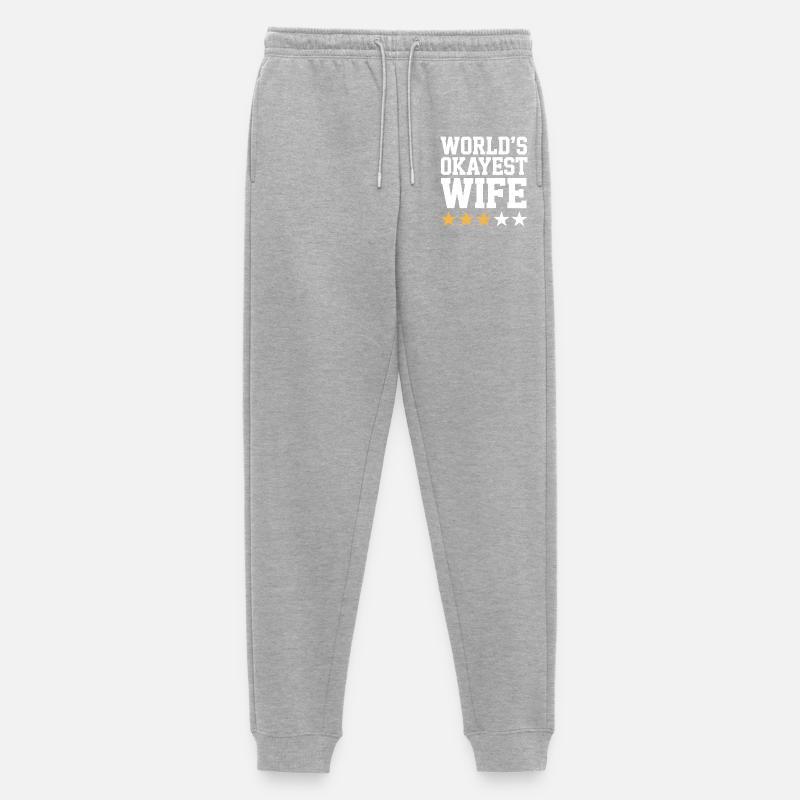 Okayste Ehefrau-Zitat-Tee - Männer Premium Bio Jogginghose - Grau meliert