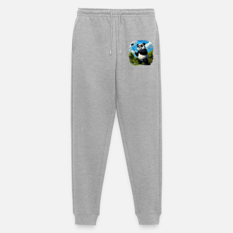 Pandas Golf - Männer Premium Bio Jogginghose - Grau meliert