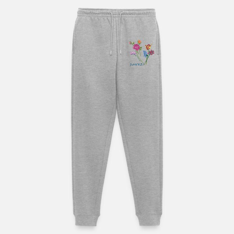 Danke mit einem Blumenstrauß  - Männer Premium Bio Jogginghose - Grau meliert