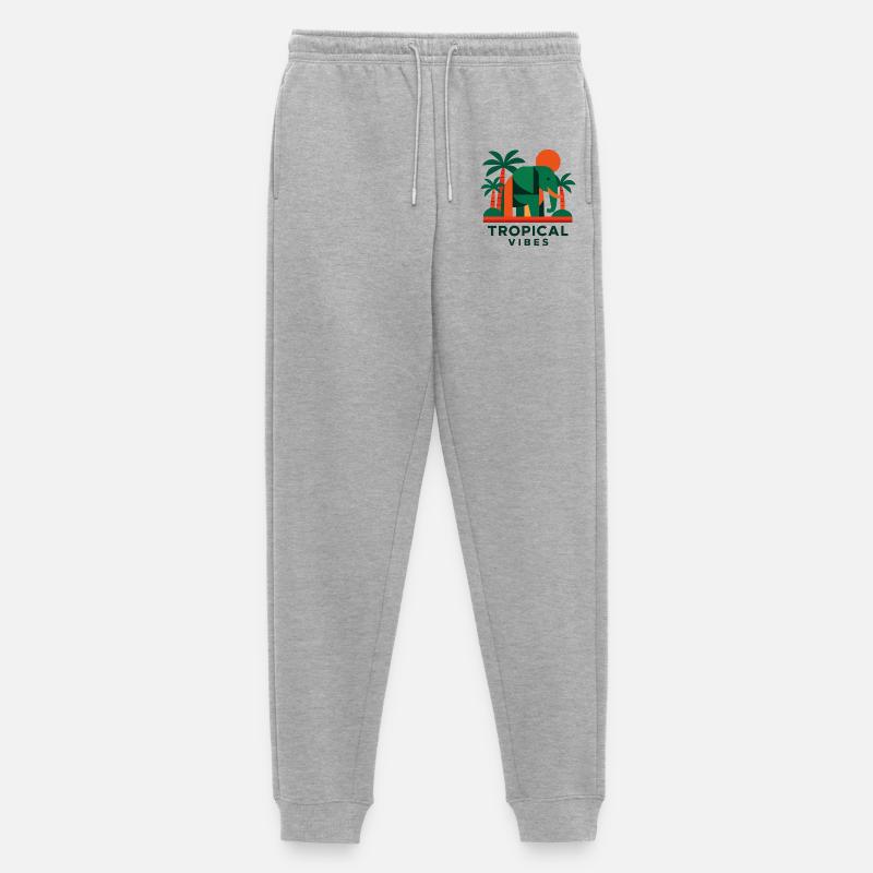 Tropical Elephant - Männer Premium Bio Jogginghose - Grau meliert
