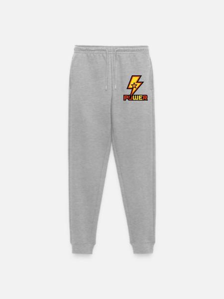 Power Blitz Stern Logo - Männer Premium Bio Jogginghose - Grau meliert